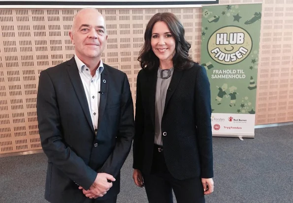 Crown Princess Mary of Denmark attended a conference about child welfare on the recreational life with Helle Østergaard of Director of Mary Fonden