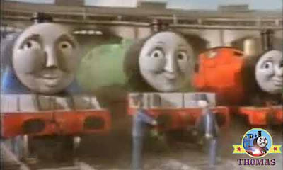 Thomas & friends Gordon and James the red engine pleased having Diesel working in Tidmouth sheds