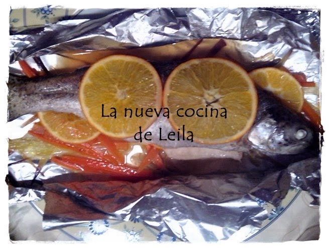 Trucha En Papillote Con Naranja
