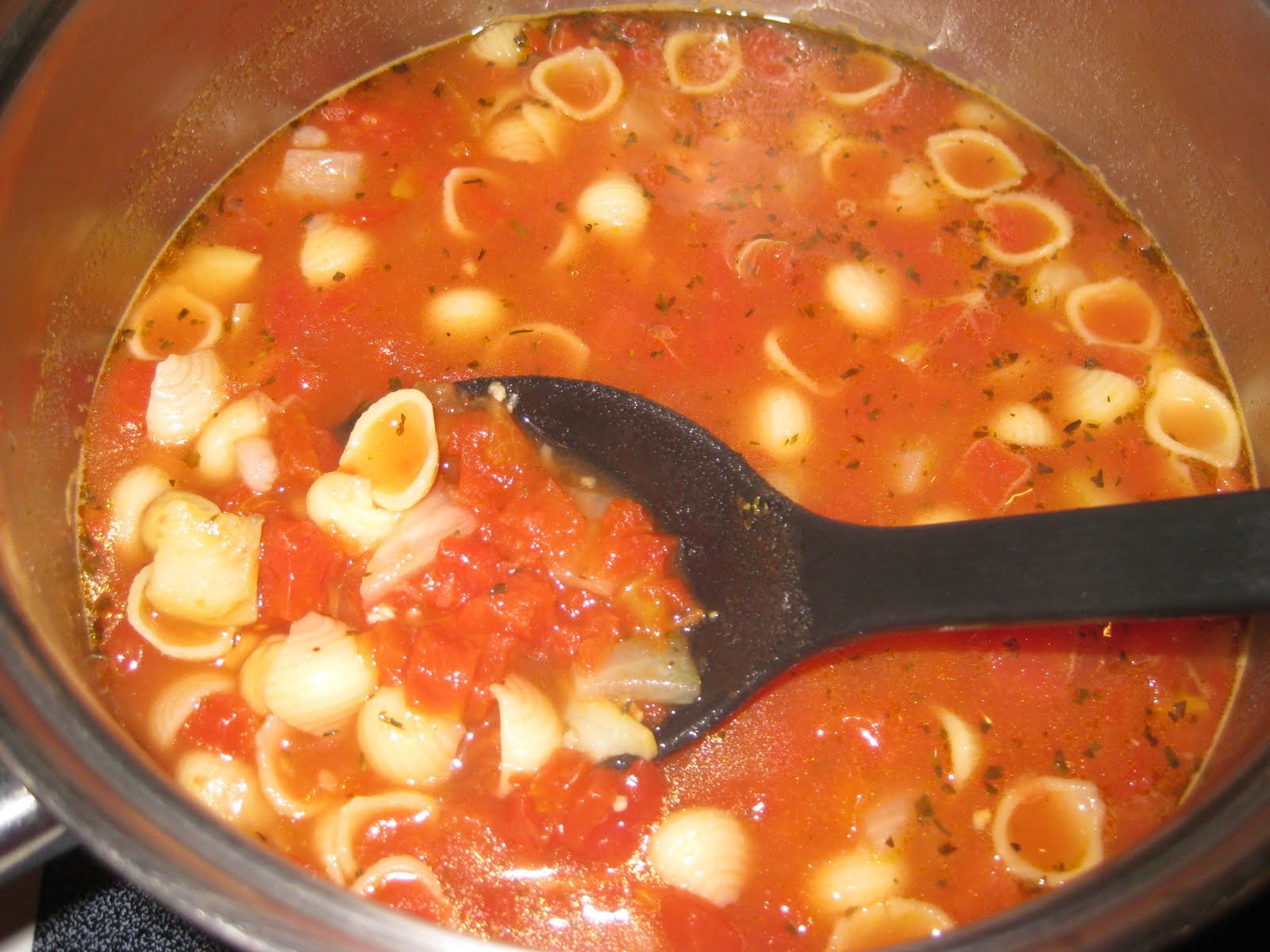 Not Another Vegan! Garbanzo Tomato Pasta Soup