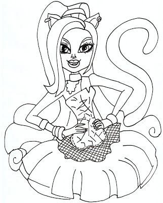 Free Printable Monster High Coloring Pages: Free Catty Noir Coloring Sheet