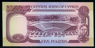 World currency money Cypriot pounds banknotes 