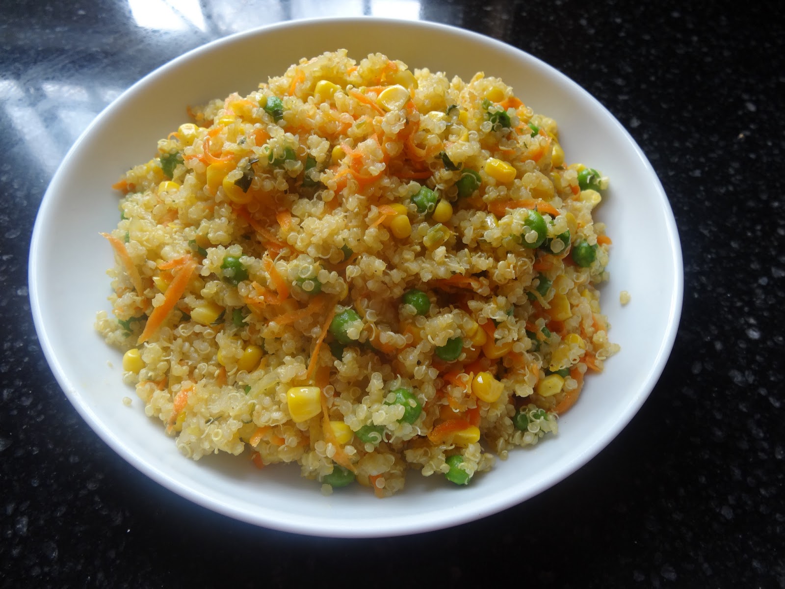 Health Tip 101 Quinoa with Peas, Carrot & Corn Recipe