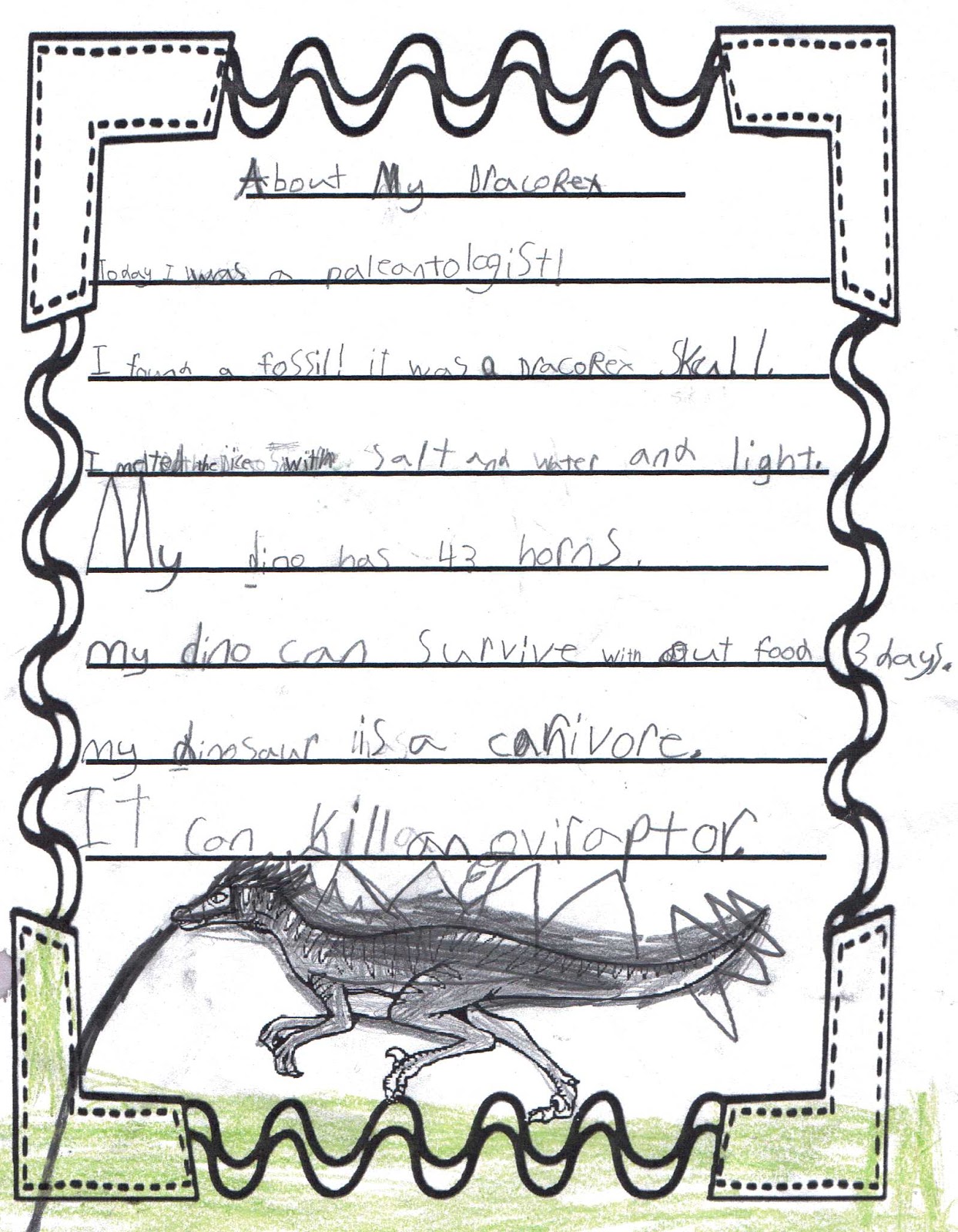Essay about dinosaur picture