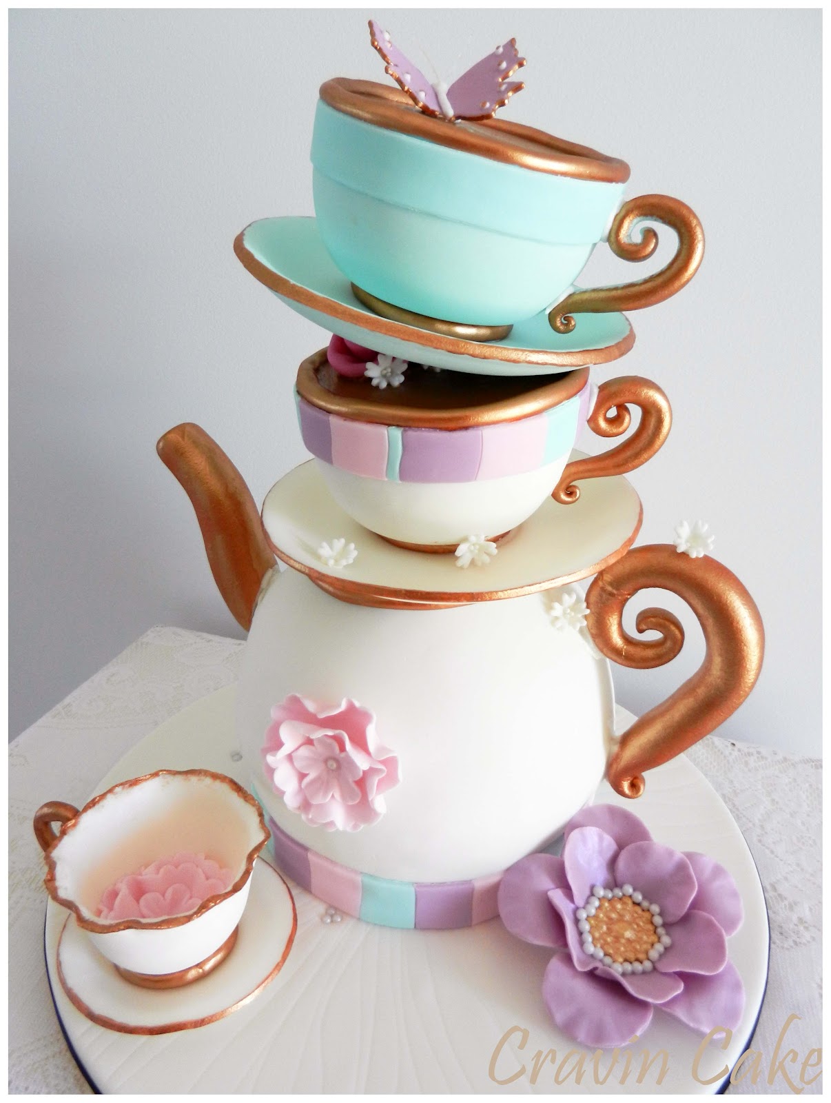 Cravin Cake Tea Party Bridal Shower Cake