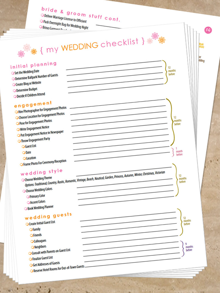 Wedding Reception List