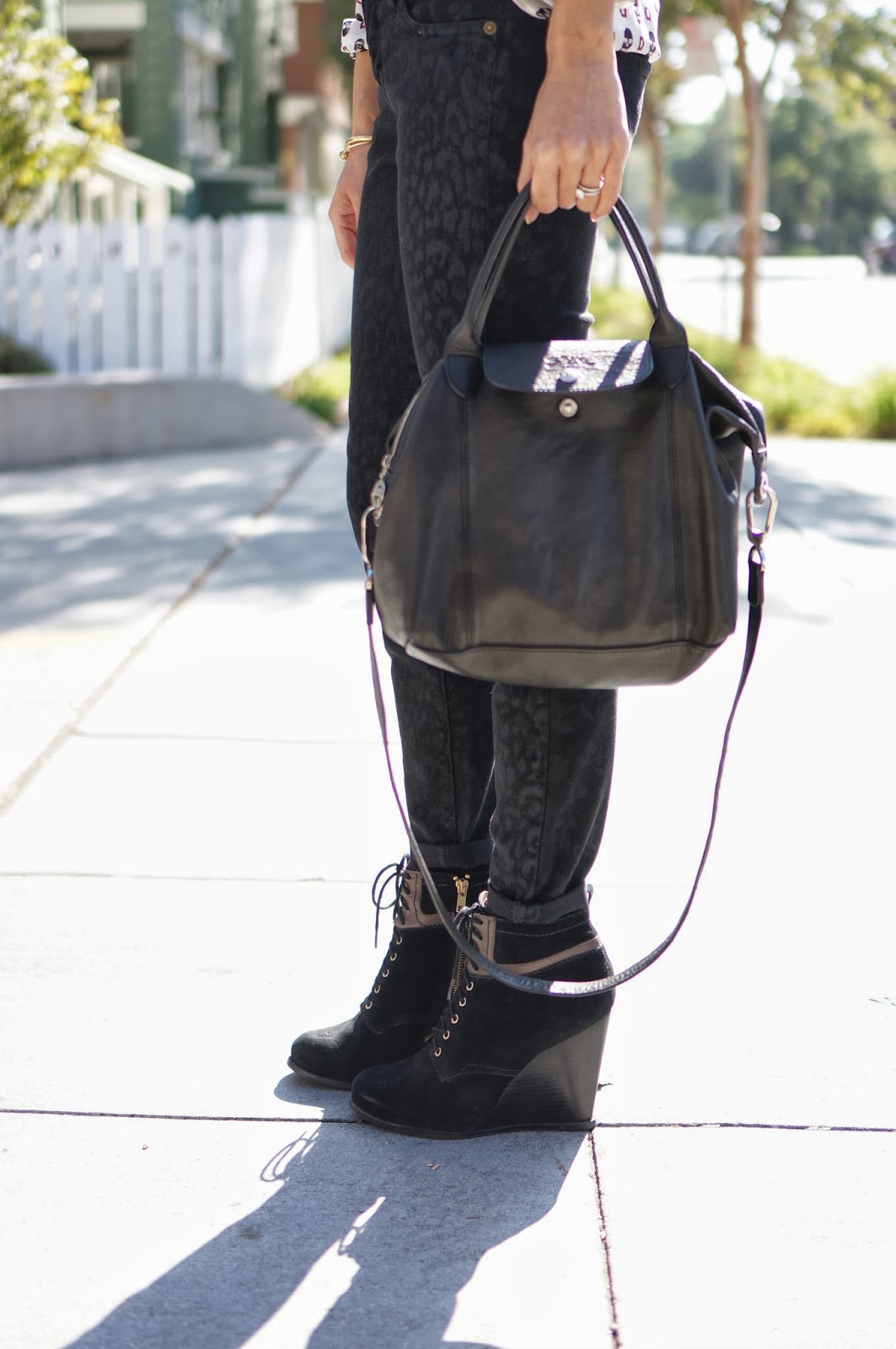 longchamp le pliage large tote black