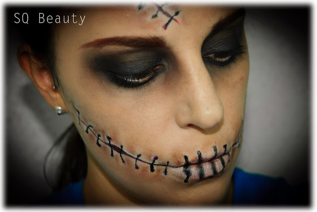 Maquillaje Halloween Gótico Cosido Gothic Stitched makeup Silvia Quiros