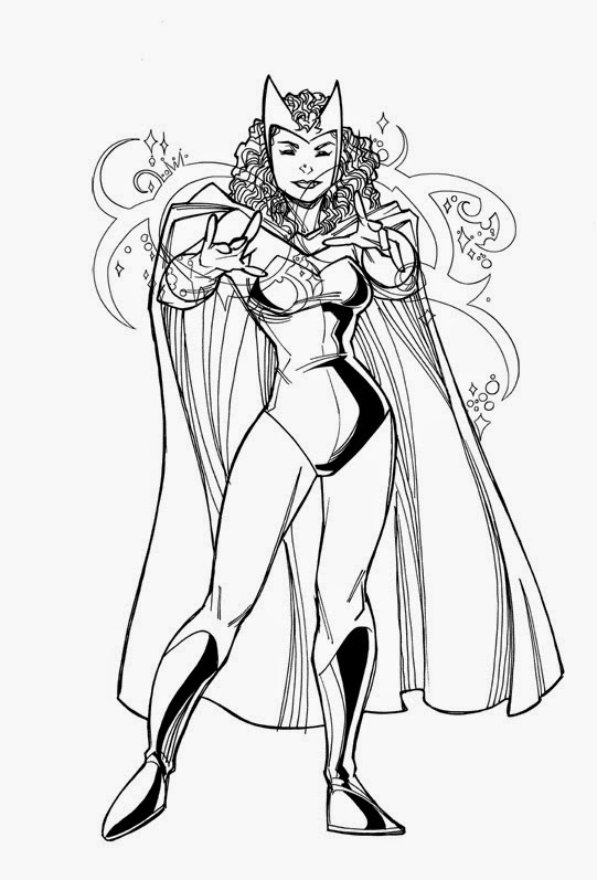 Chibi Scarlet Witch Coloring Page Pages Sketch Coloring Page.