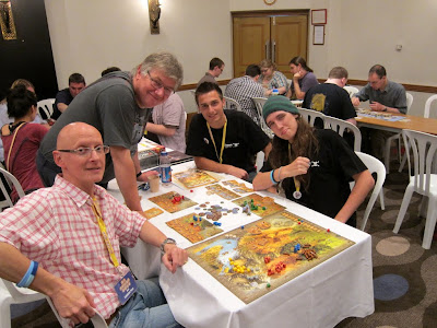 Stone Age - Tim, Xander Bob and myself at the end of the game