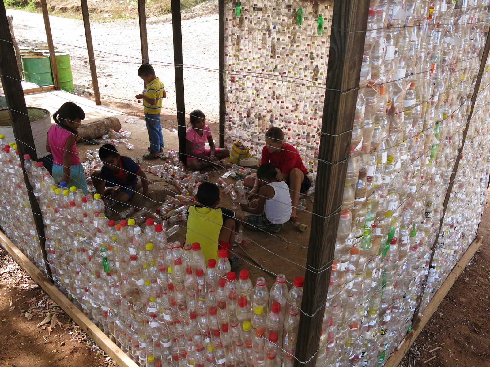 Lorax in Panama How to Make a Wall Out of Plastic Bottles