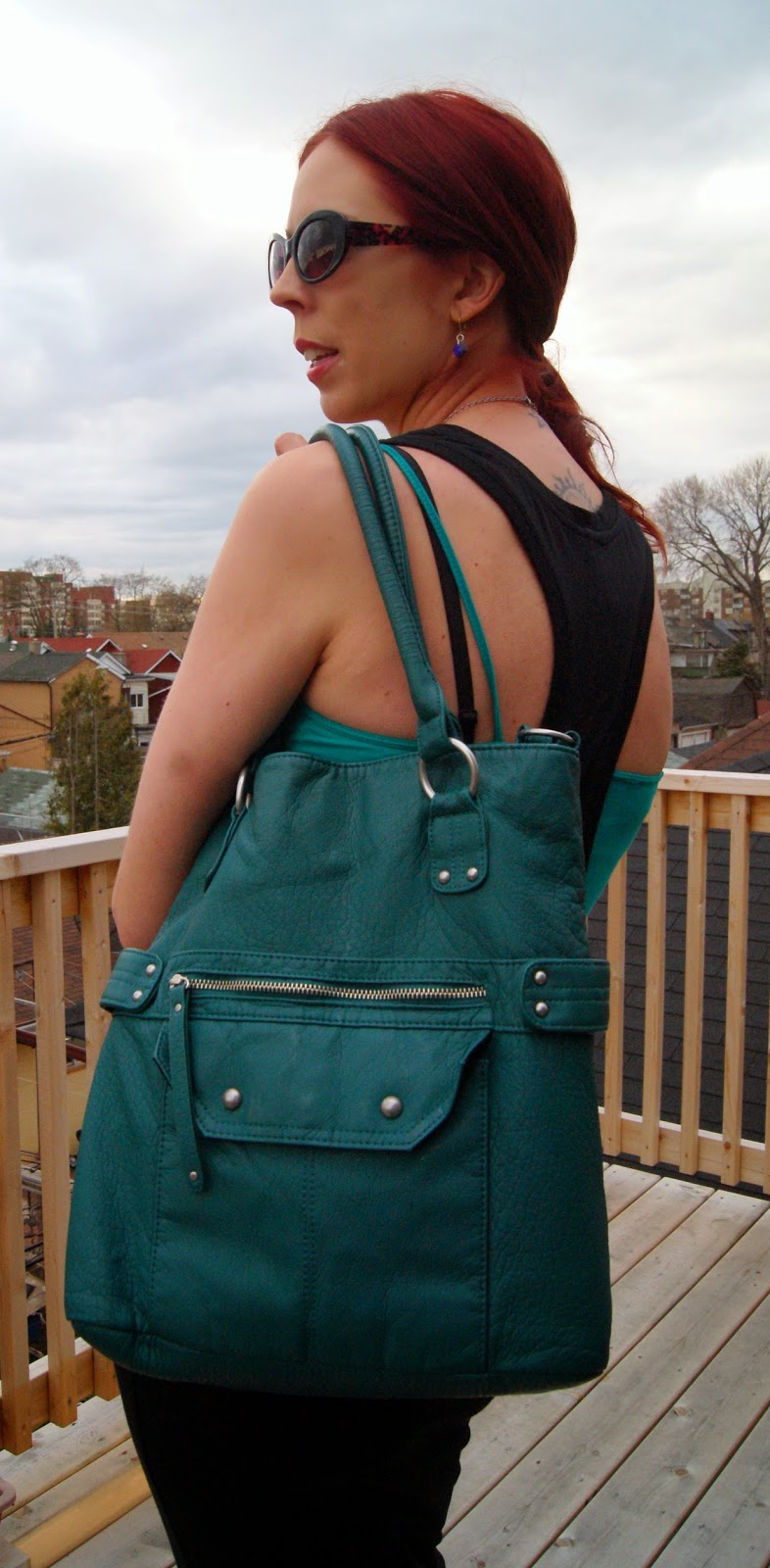 Travel Chic!: Bench Dress, Forever 21 Tank Top, Her Story Personalized Lockets, Mossimo Purse from Target Fashion, Style, Melanie.Ps Blogger Toronto, The Purple Scarf