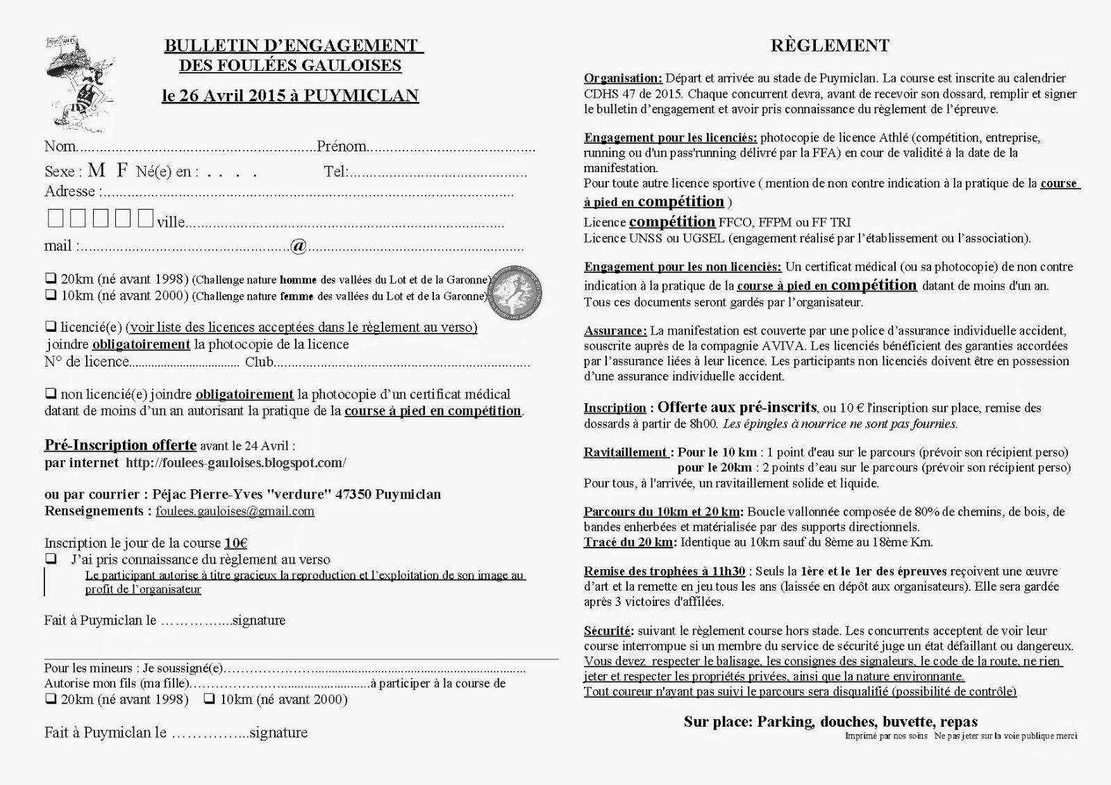 bulletin d'inscription