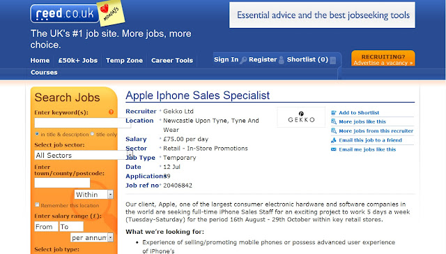 Gearing up For the Release Of iPhone 5, Apple Is Now Hiring iPhone Sales Specialist.