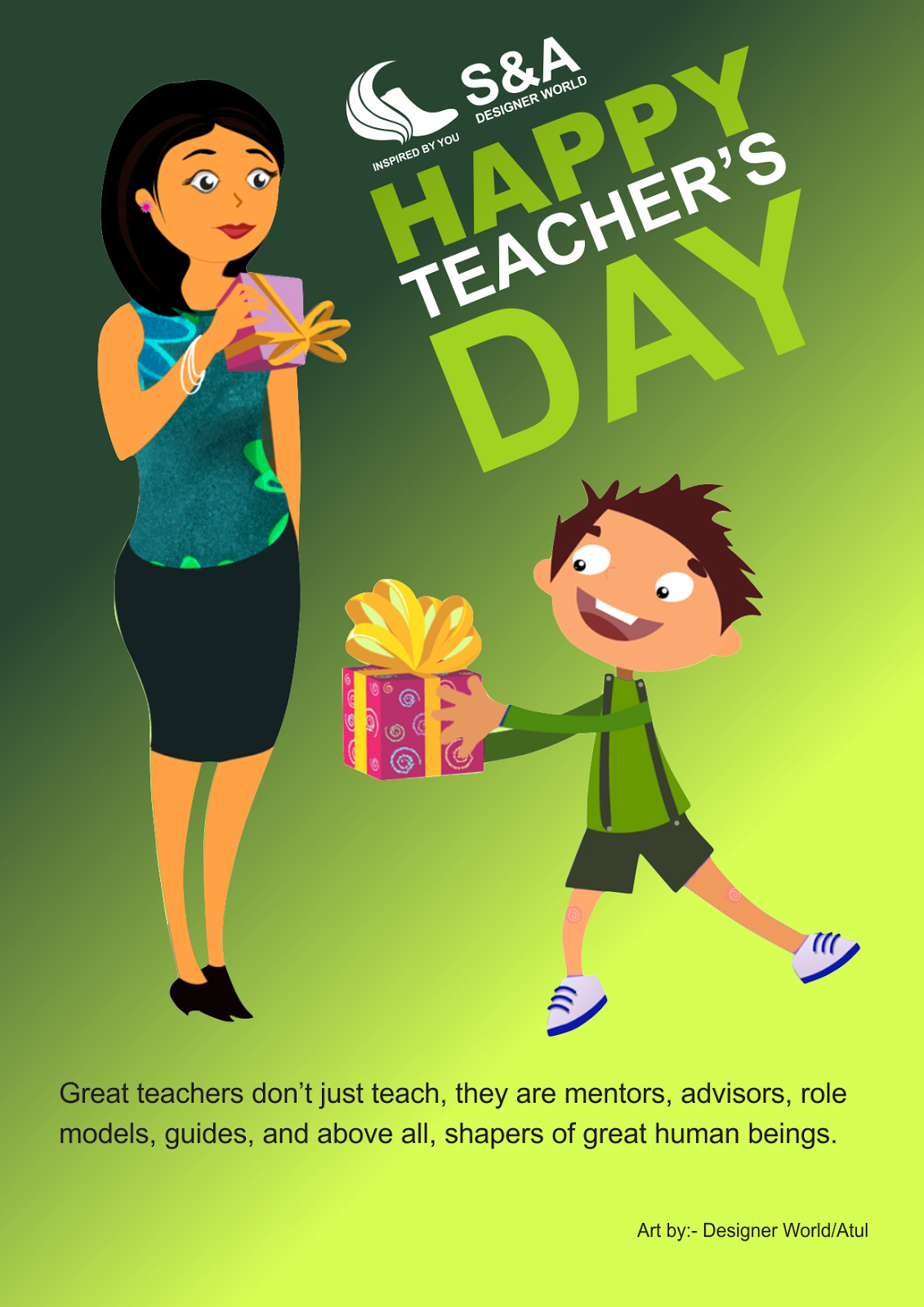 Happy Teacher's Day Show your Expression with the art and give a best  title=