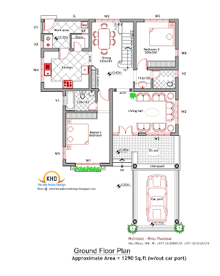  plan and elevation - 2000 Sq. Ft - Kerala home design and floor plans