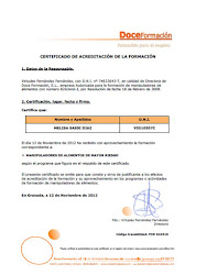 Certificado de Manipulador de alimentos