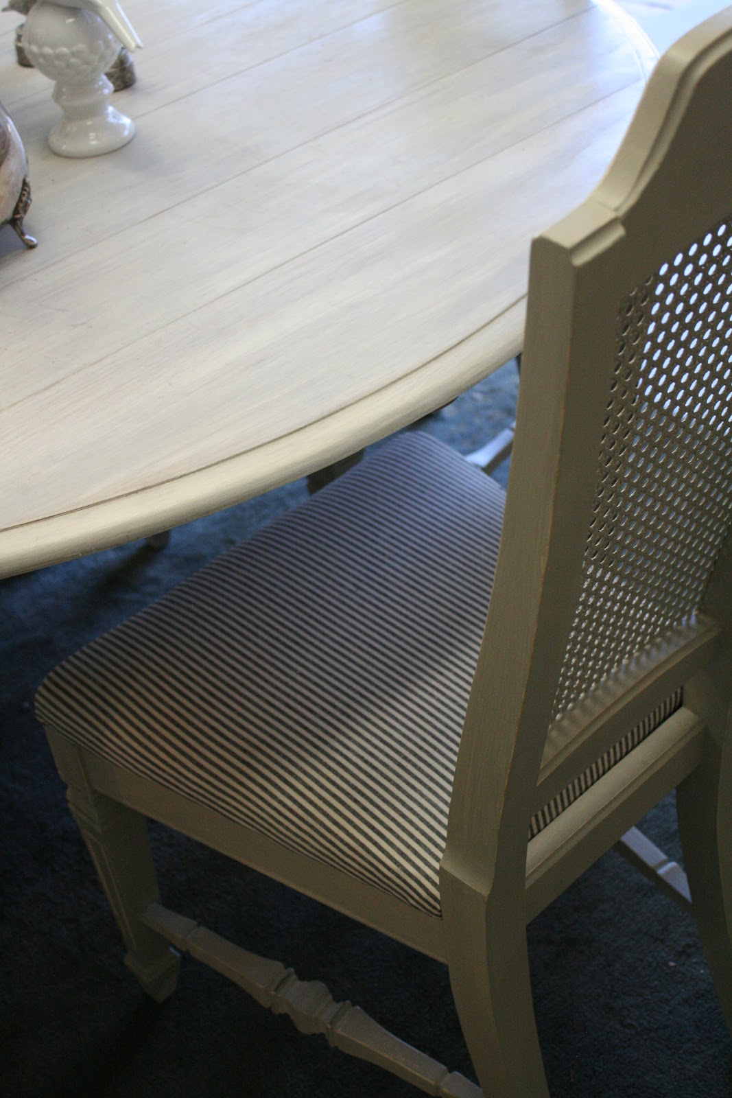 Reloved Rubbish Grey Cane Back Dining Chairs