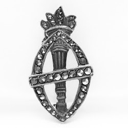 Royal Engineers filigree sterling silver brooch