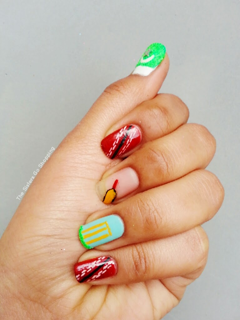 NOTD CRICKET WORLD CUP NAILS The Sisters Go Shopping
