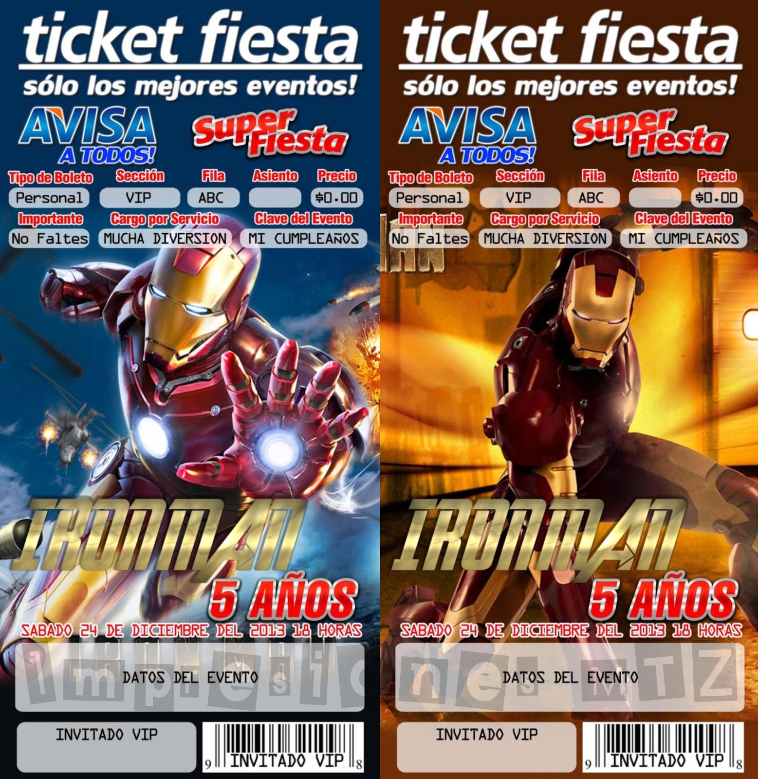 Impresiones MTZ TICKET FIESTA