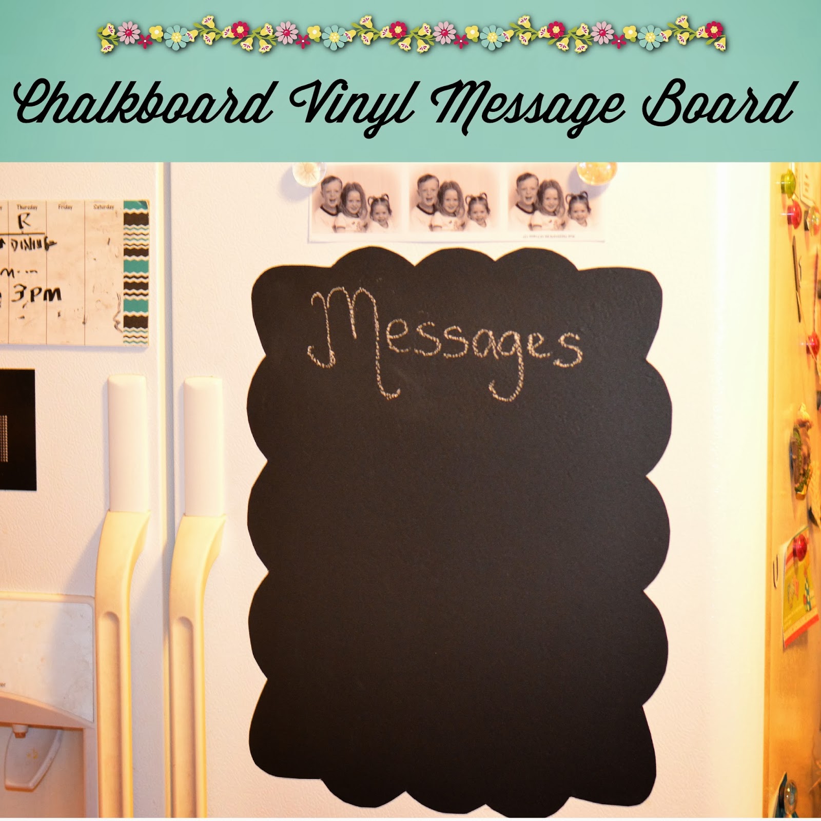 Digital Designs Scrapbooking Vinyl Chalkboard Fridge Message Board