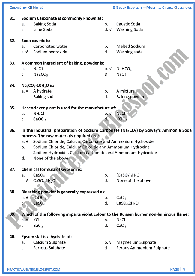 s-block-elements-mcqs-chemistry-12th