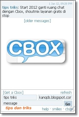 Cara membuat chat box di blog dengan aplikasi Cbox