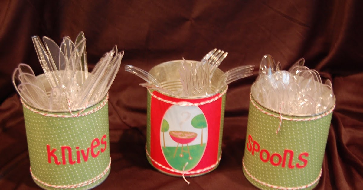 Scrappin' My Stress Away Picnic Silverware Holders {Frosted Designs}