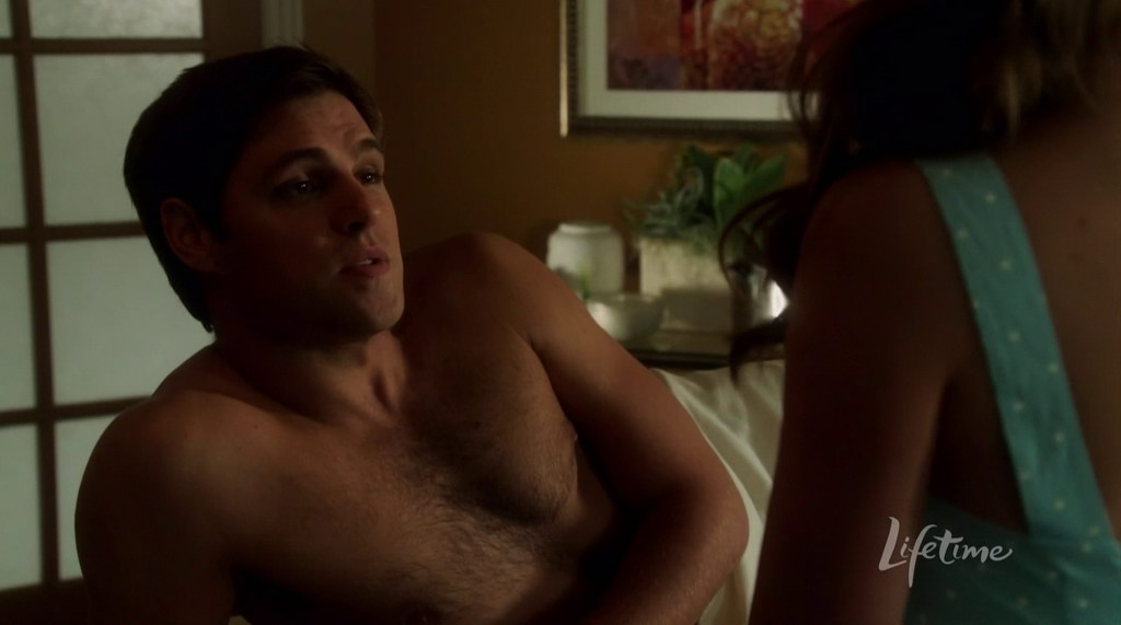 Sam Page Shirtless in The Client List s1e02.