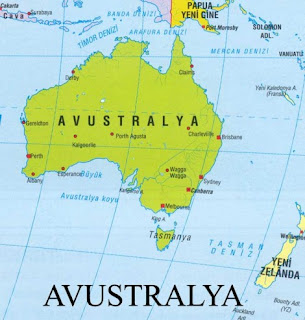 Avusturalya Kıtası Haritası