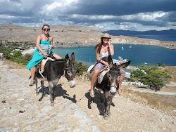 Riding our Donkeys in Lindos