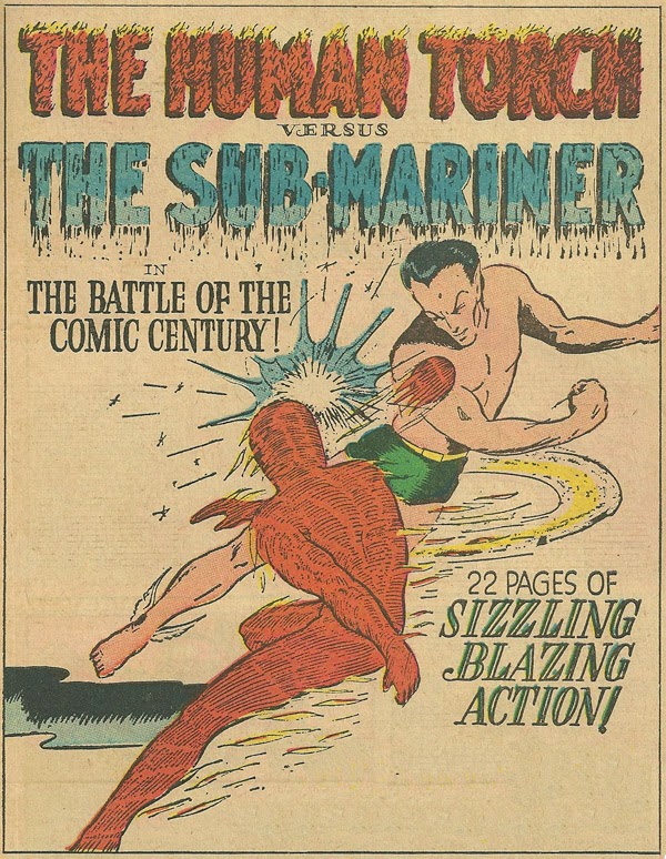 Image result for human torch vs sub mariner