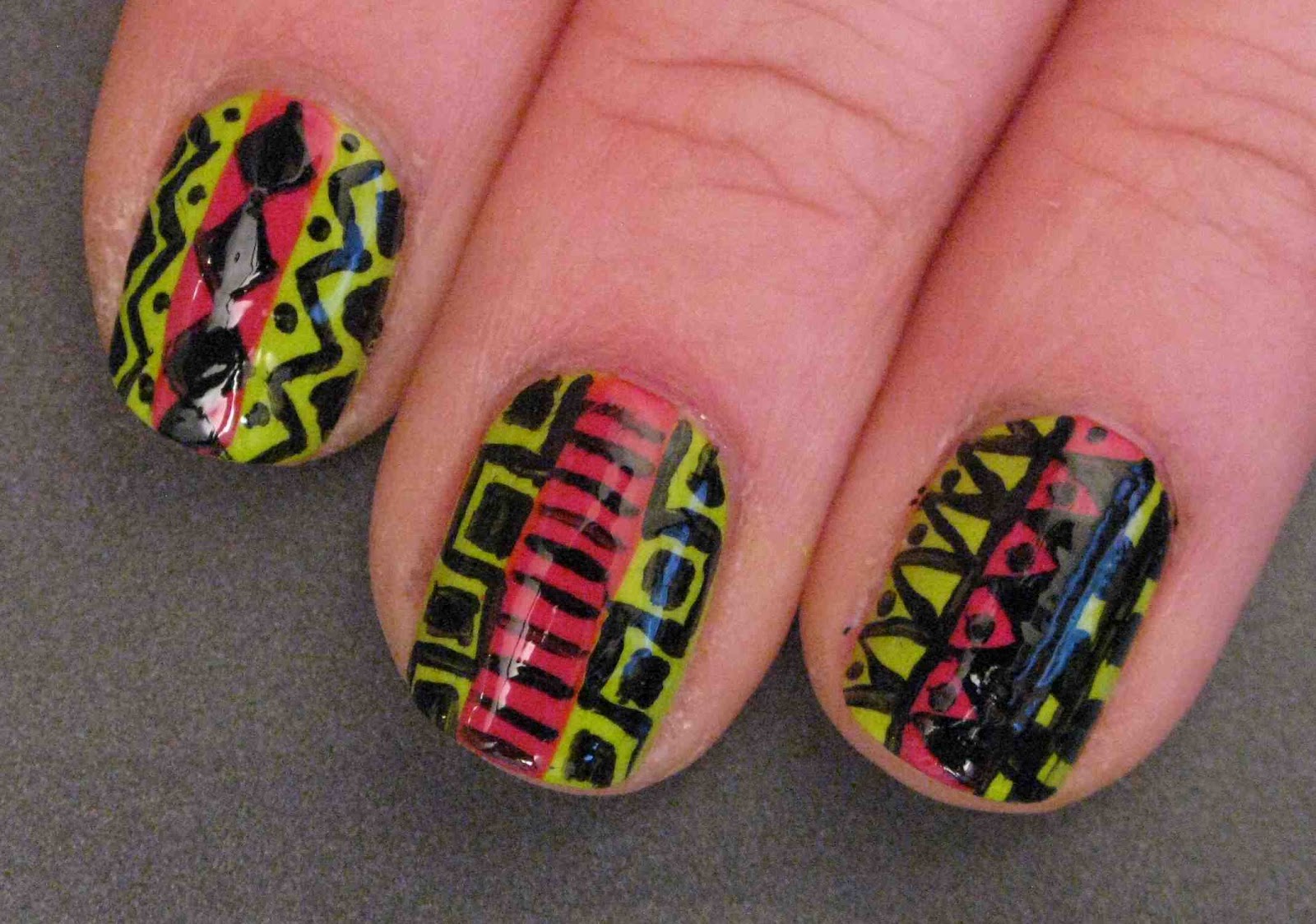 nail designs neon