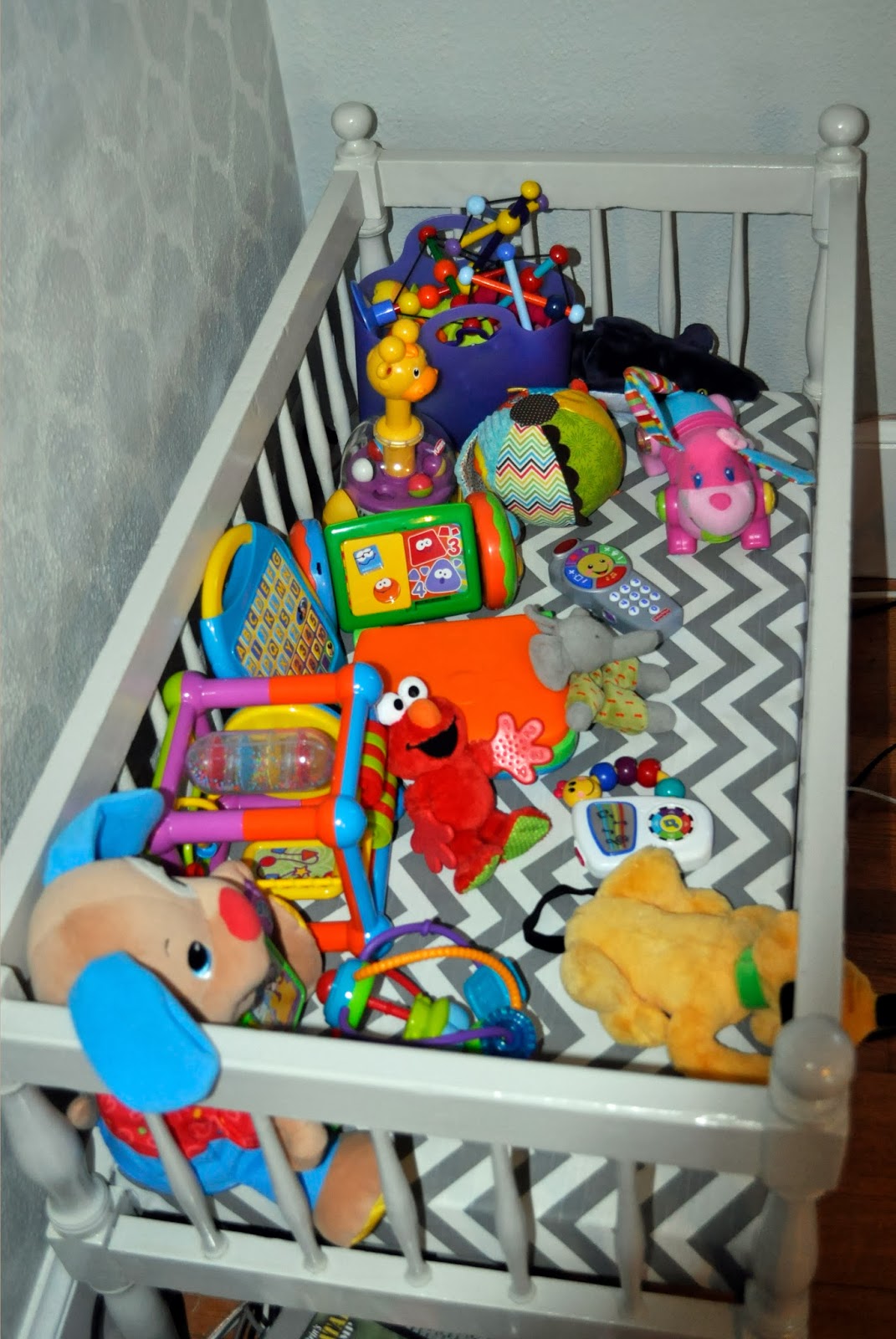 Finding Beauty in Life Vintage Baby Crib Repurposed as a Toy Chest