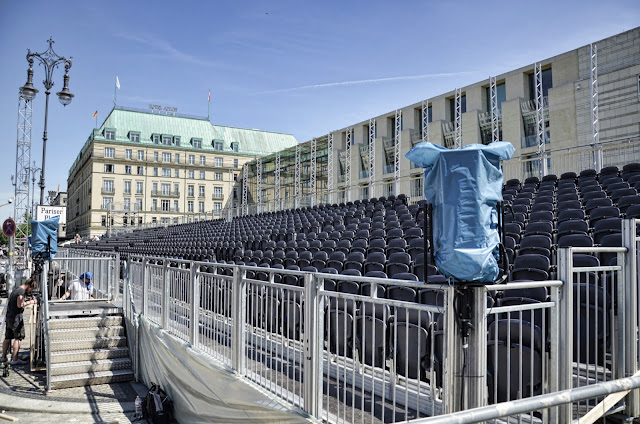 Baustelle Pariser Platz, Aufbau für die Rede von Barack Obama, 10117 Berlin, 17.06.2013