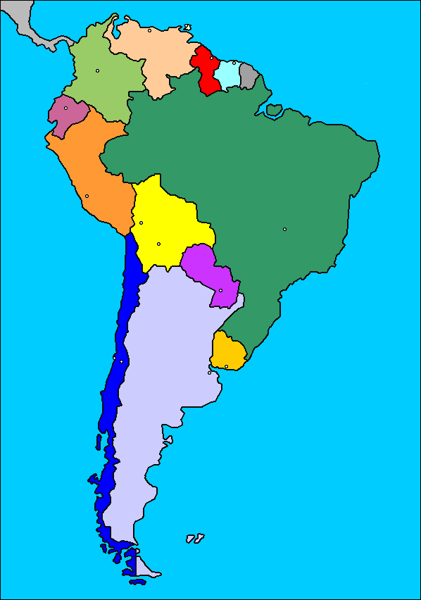 Mapa Mundi America Del Sur