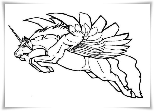 Ausmalbilder Einhorn Pegasus