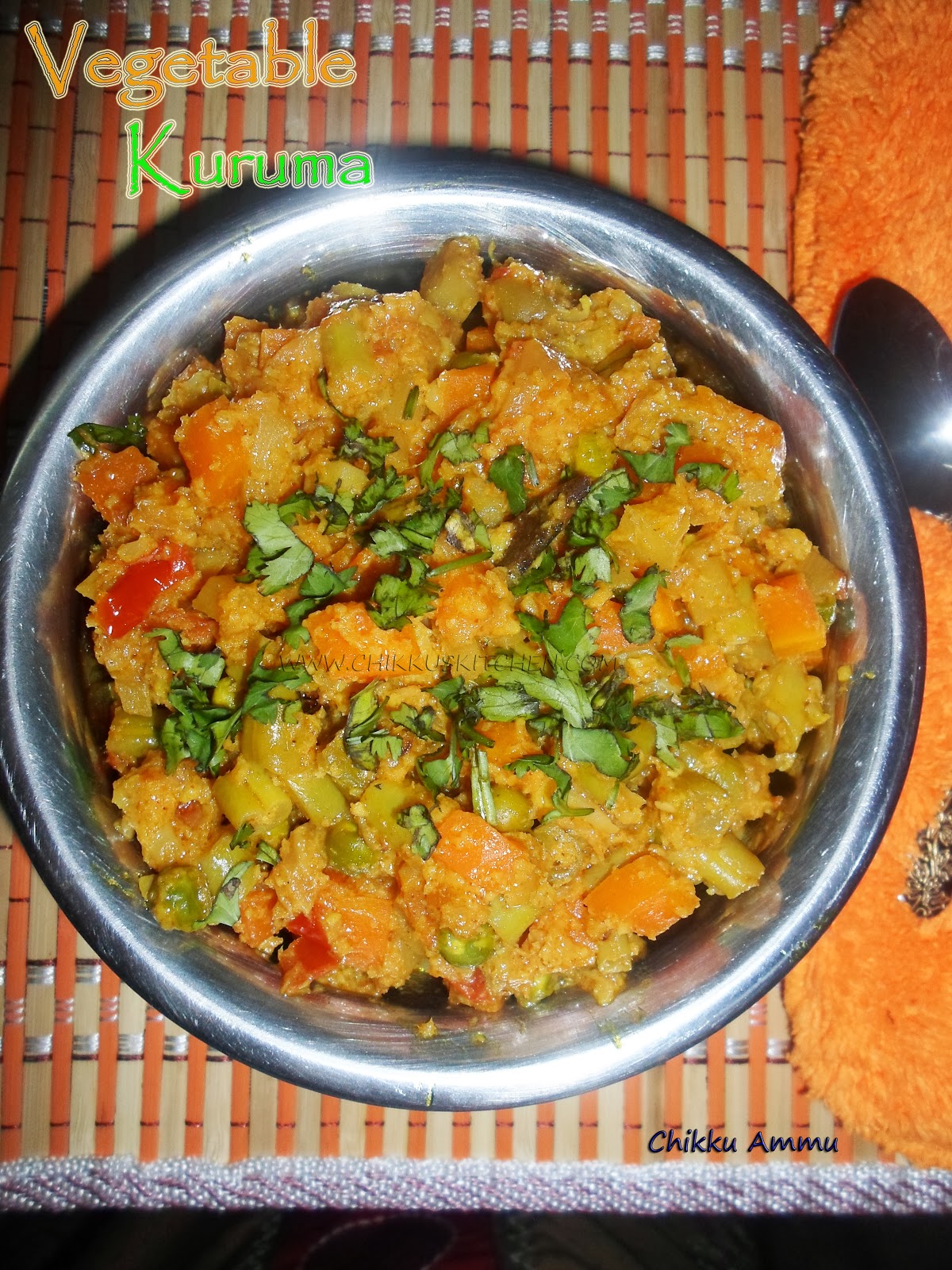 Chikkus Kitchen : Vegeteble Kurma / Mixed Vegetable Kurma / Chapati Kurma