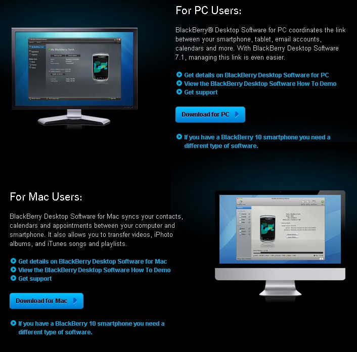 blackberry desktop manager free download