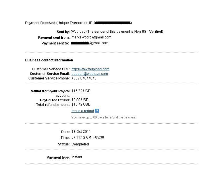 filesonic payment proof
