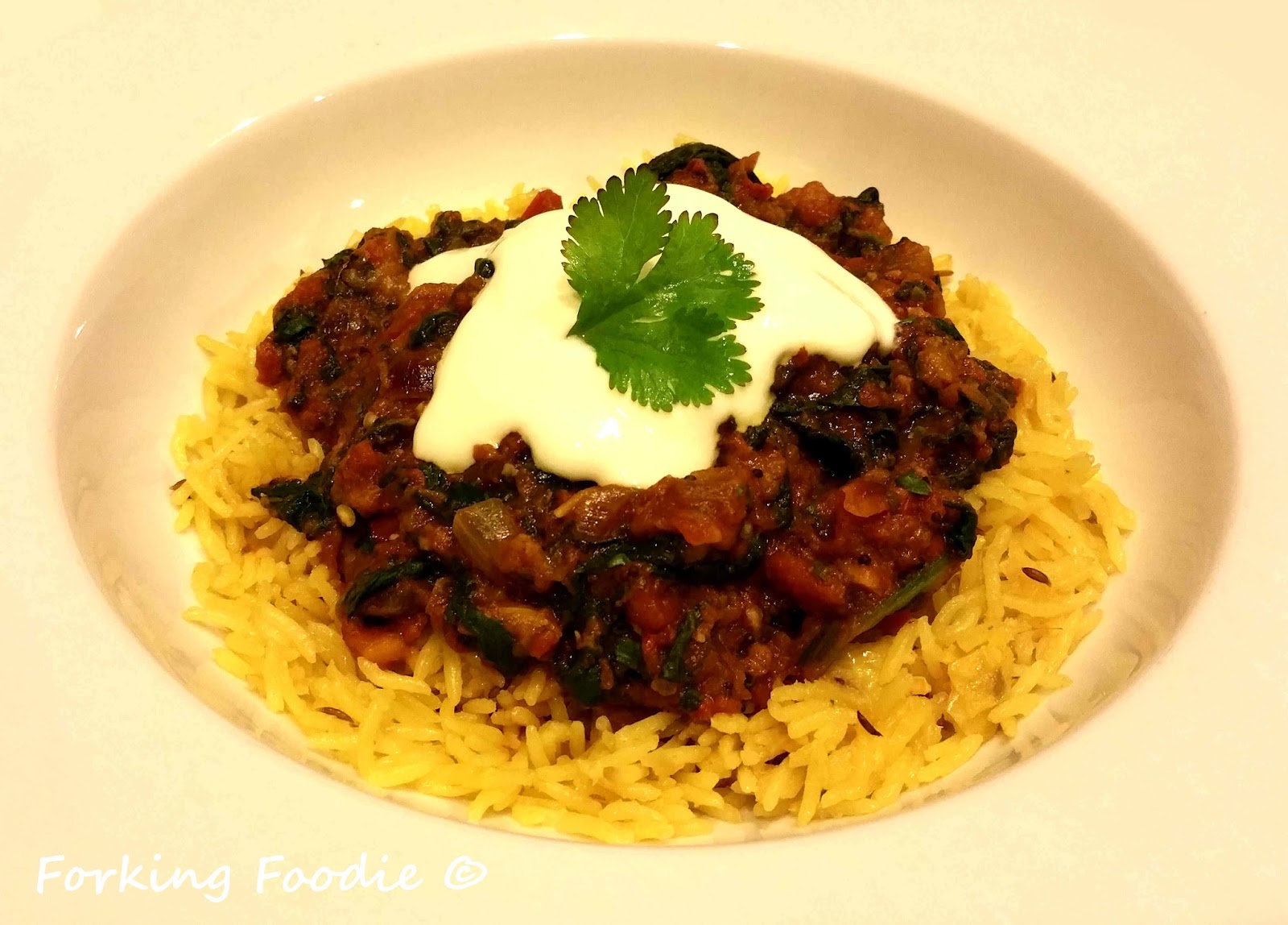 Forking Foodie Roasted Aubergine and Spinach Curry