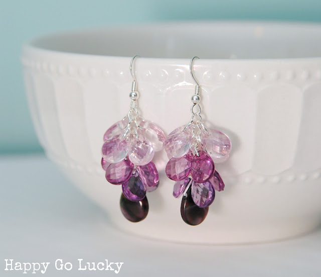 Easy Ombre Earrings Tutorial from Happy Go Lucky for Love Grows Wild #tutorial #diy #jewelry #ombre