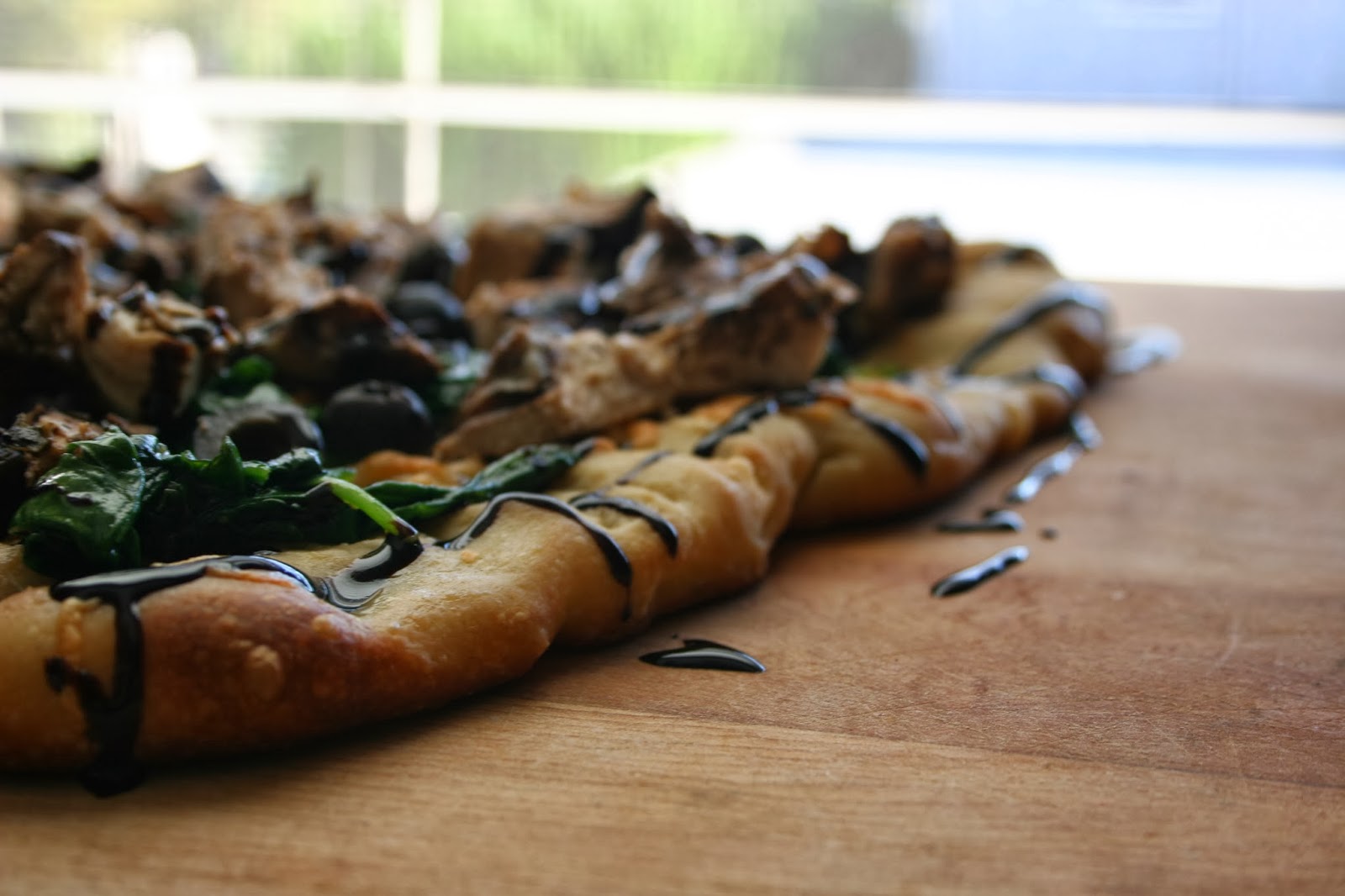 Just A Darling Life balsamic chicken and spinach flatbread