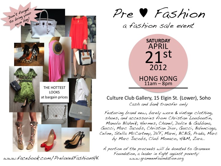 Hong Kong Fashion Geek: Pre-Loved Fashion Pop-up Sale, April 21