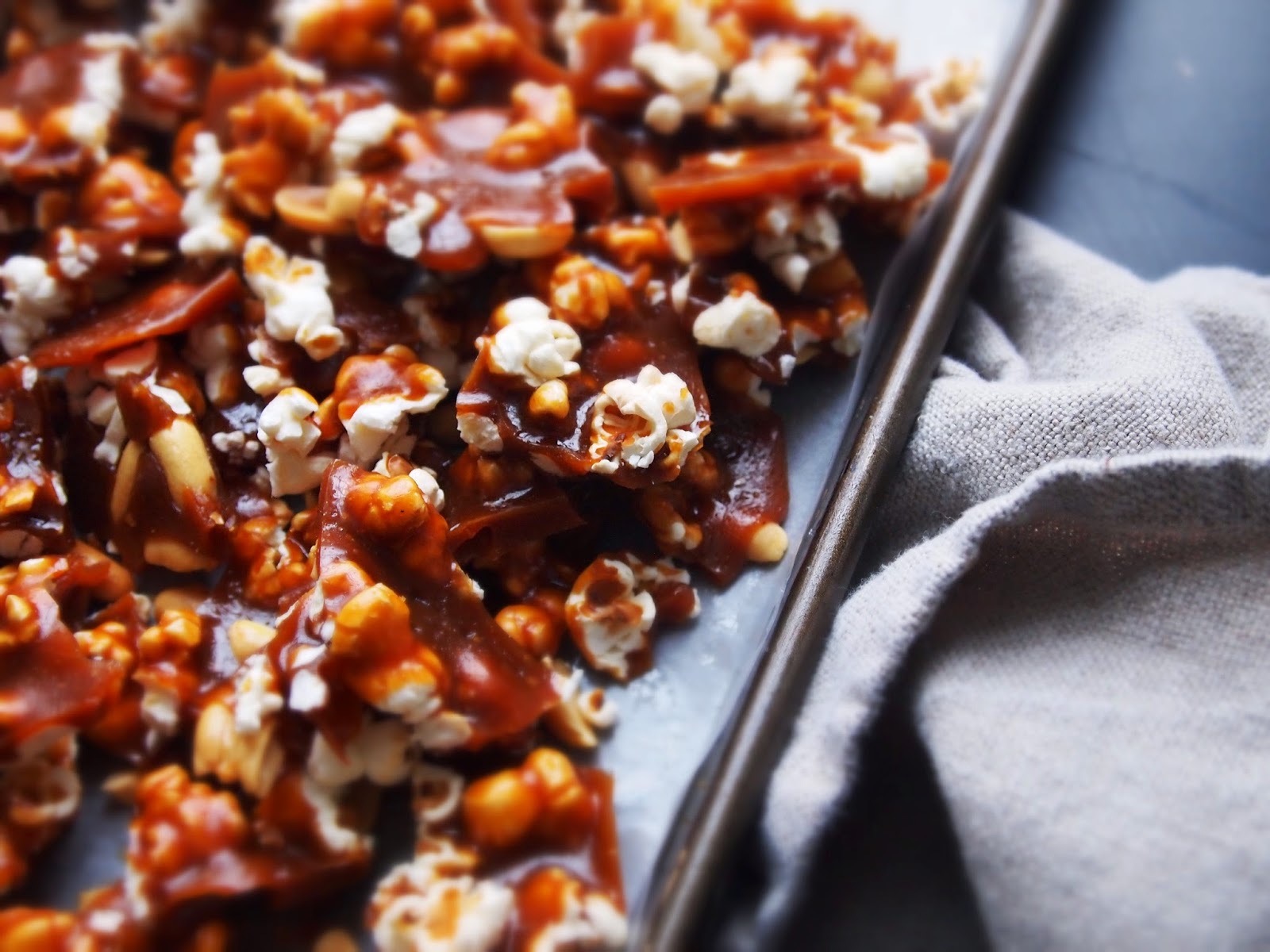 MAPLE TOFFEE with POPCORN & SALTED PEANUTS
