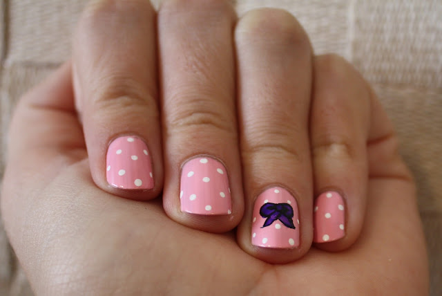 7. Pink and White Polka Dot Nails - wide 2
