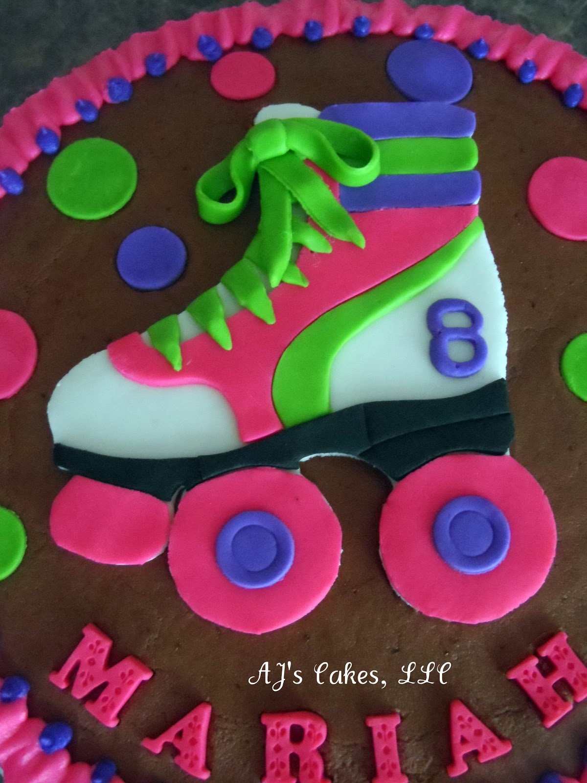 AJ's Cakes Neon Rollerskate Cake