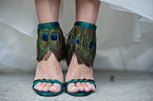 In case you don't dig the peacock feathers on you wedding shoes 