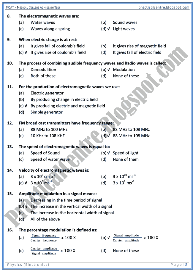 mcat-physics-electronics-mcqs-for-medical-college-admission-test